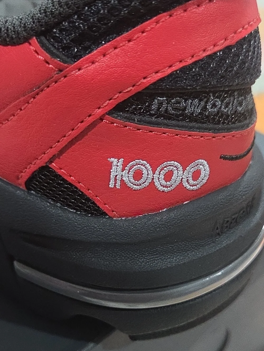 New Balance Red and Black Mens Athletic Sneakers